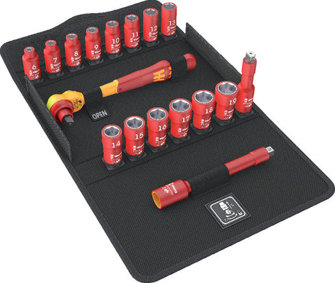 VDE socket set WERA, Zyklop, 17-piece