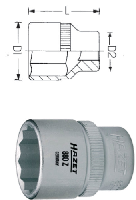 Steckschlüsseleinsatz HAZET, Zwölfkant