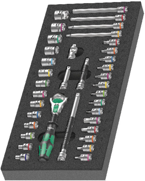 Werkstattwagen-Einlage 8000 A Zyklop Knarre 1/4" Set 1, 37‑teilig 0030