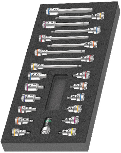 Werkstattwagen-Einlage WERA, Zyklop B 3/8" Bitnuss Set 1, 22‑teilig