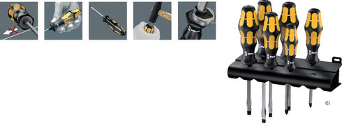 Schraubendreher-Satz WERA, Schlitz/PH, mit Schlagkappe