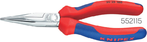Flachrundzange KNIPEX, verchromt, mit Mehrkomponenten-Hülle