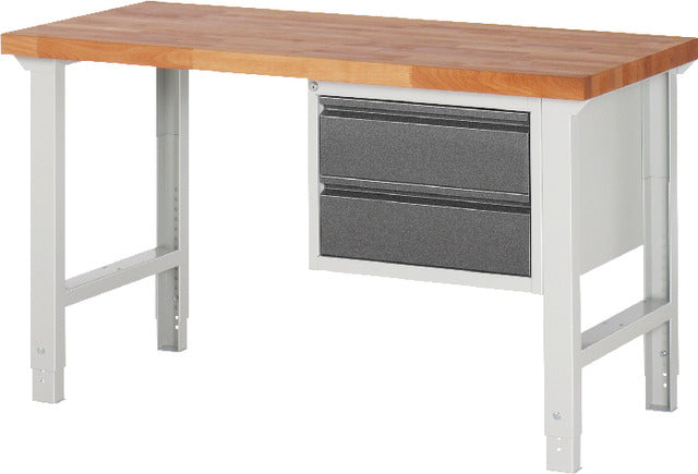 Ergonomische Werkbank PRETEC, Tiefe 700 mm, Gestell RAL 7035 lichtgrau / Einbauten RAL 7016 anthrazitgrau