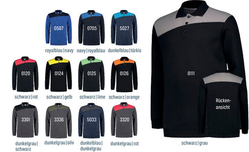 Sweatshirt TRICORP, Bicolor mit Polokragen, schwarz/gelb