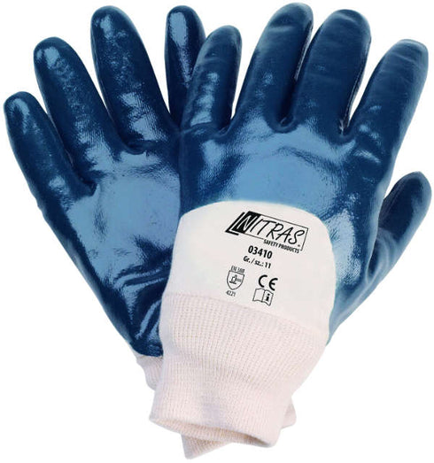 Nitril-Handschuh NITRAS, blau mit Strickbund