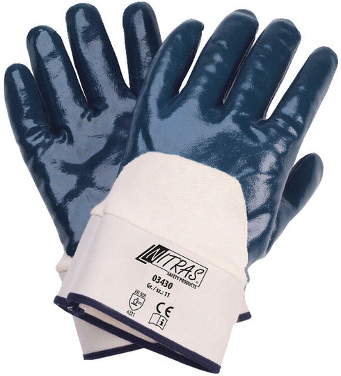 Nitril-Handschuh NITRAS, blau mit Stulpe