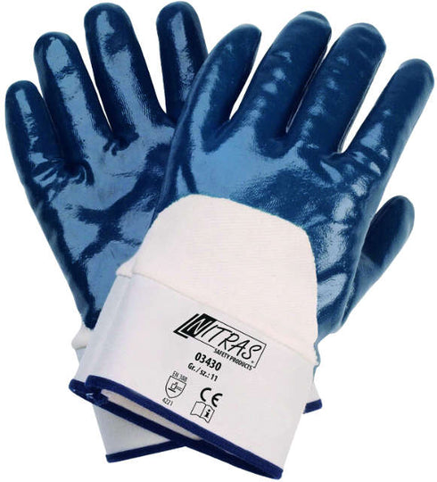 Nitril-Handschuh NITRAS, blau mit Stulpe