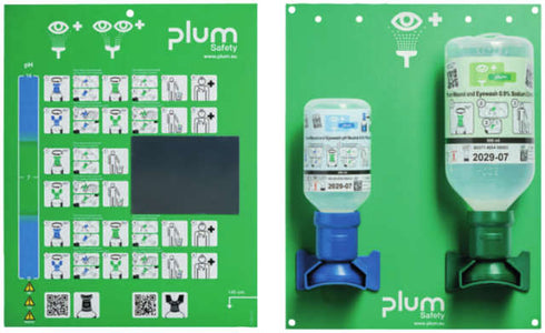 Augen-Notfallstation PLUM, Natriumchloridlösung (0,9 %) und Phosphatpufferlösung (4,9 %)