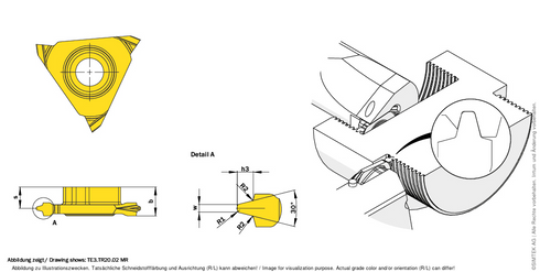 simturn E3 Wendeschneidplatte TE3.TR40.02MRX800, SIMTEK AG5K