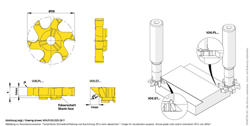 simmill VX Frässchneidplatte V06.PL50.020.20YGT42, SIMTEK AVJ0
