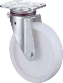 Lenkrolle BS ROLLEN, 125mm N100.B10 Platte,Kst.weiß,RL N100.B10.127 BS ROLLEN
