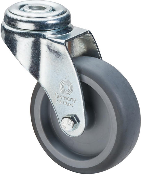 Lenkrolle BS ROLLEN, 100mm,C101 Rückenloch,Gummirad,GL C101.A80.100 BS ROLLEN