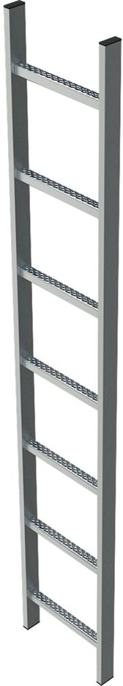Schachtleiter ZARGES, Edelstahl 12 Sprossen LW300 mm ZARGES