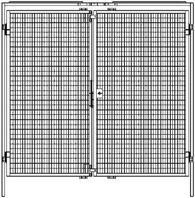 Doppelflügeltür NEUTRAL, Maschinenschutzgitter B2480xH2000 mm RAL 1018