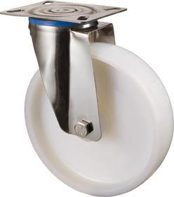 Lenkrolle BS ROLLEN, 125mm H100 Platte,Kst.weiß,ER,GL H100.A90.125 BS ROLLEN