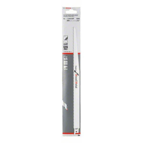 Bosch Säbelsägeblatt S 1411 DF Heavy for Wood and Metal - 5 Stück