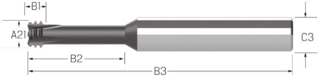 Zirkularbohrgewindefräser VHM JBO, JBO, VHM, BGFS, metrisch, 2,5 × A21, AlTiSiN