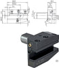 Tool holder for CNC lathe PRETEC, DIN 69880 square cross-section mount, radial left long form B6