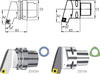 Klemmhalter SWISS TOOLS, HSK T, 90&deg;/75&deg; SSBC L/R