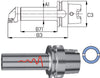 Boring bar for interchangeable head, vibration dampened 6332X185