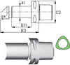 Boring bar for interchangeable head 5040X140