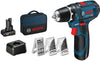 Akku-Bohrschrauber-Set BOSCH, GSR 12V-15 + 39-tlg. Zubehör-Set