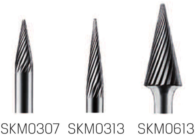 HM-Kleinfrässtift PRETEC, Spitzkegelform Standardverzahnung Z=3