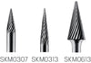 HM small milling cutter, pointed ball shape, cross-toothed Z=4