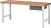 Ergonomische Werkbank PRETEC, Tiefe 700 mm, Gestell RAL 7035 lichtgrau / Einbauten RAL 5010 enzianblau