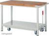 Mobile Werkbank PRETEC, Tiefe 700 mm, Gestell RAL 7035 lichtgrau / Einbauten RAL 5010 enzianblau