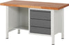 Ergonomische Werkbank PRETEC, Tiefe 700 mm, Gestell RAL 7035 lichtgrau / Einbauten RAL 7016 anthrazitgrau