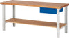 Ergonomische Werkbank PRETEC, Tiefe 700 mm, Gestell RAL 7035 lichtgrau / Einbauten RAL 7016 anthrazitgrau
