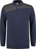 Sweatshirt bicolor with polo collar, dark blue/dark grey 50333XL