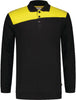 Sweatshirt bicolor with polo collar, black/yellow 01248XL