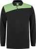 Sweatshirt TRICORP, Bicolor mit Polokragen, schwarz/lime