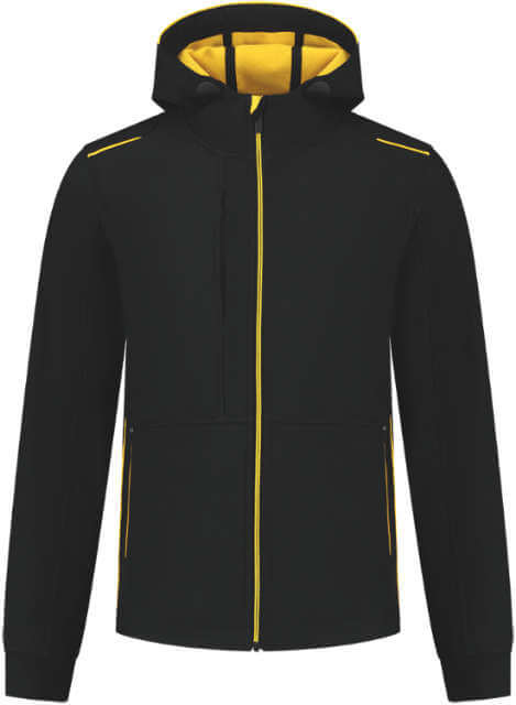 Softshelljacke TRICORP, Accent, mit Kapuze, schwarz/gelb