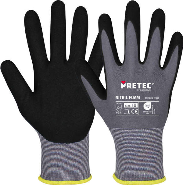 Montage-Handschuh PRETEC, mit Nitrilschaum-Beschichtung