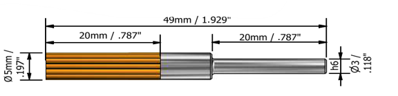 Flächenbürste Ø5 mm K400