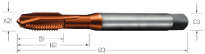 CoroTap™ 200 geradegenuteter Gewindebohrer mit Schälanschnitt SANDVIK, T200-XM100DA-M2     C110