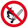 Verbotsschild NEUTRAL,  Folie D200 mm Feuer,offenes Licht und Rauchen verboten