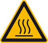 Warnschild NEUTRAL,  Aluminium SL 100 mm Warnung vor heißer Oberfläche SafetyMarking
