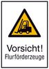 Warnschild NEUTRAL,  Aluminium B262xH371 mm Vorsicht Flurförderzeuge