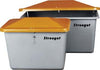 Streugutbehälter CEMO,  1100 l B1630xT1210xH1010 mm ohne Entnahmeöffnung grau/orange CEMO