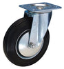 Lenkrolle BS ROLLEN,  200mm L400.B55 Platte,Gummi schw.,RL L400.B55.201 BS ROLLEN