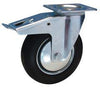 Lenkrolle BS ROLLEN,  160mm L420.B55 Platte,Gummi schw.RL,FestL420.B55.161 BS ROLLEN