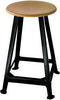 Bandstahlhocker NEUTRAL,  Holz Rundsitz, RAL 9005 Vierbein, Höhe 600 mm Sitzfläche D 350 mm