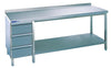 Arbeitstisch NEUTRAL,  m. SL-Block 1400x700x850 Edelstahl Chromonorm