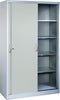 Schiebetürenschrank CP,  B1600xT600xH1950 mm RAL 7035, 8 Fachböden mit Mitteltrennwand CP