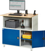 Computer-Tisch RAU,  B1100xT800xH1100 mm RAL 7035/5010 stationär ohne Monitorgehäuse
