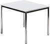 Konferenz- und Mehrzwecktische HAMMERBACHER, Bespr.-tisch 80 x 80 lichtgrau/Chrom